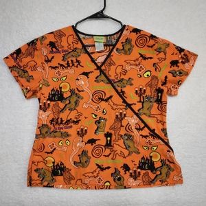 Scooby-Doo Women's Halloween Scrub Top Size Medium